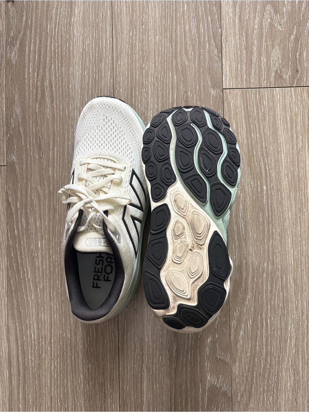 New Balance White & Mint Green Athletic Sneakers - Picture 3 of 3